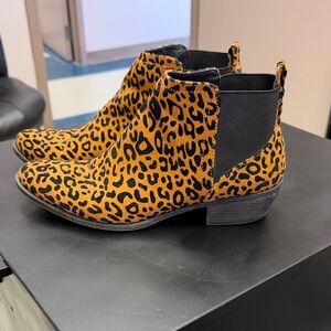 Qupid Animal Print Ankle Booties
